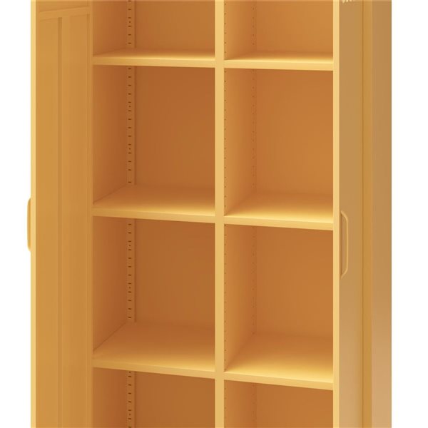 Mr. Kate Annie 15.75-in D x 72.83-in H x 31.5-in W Tall Sunny Yellow Metal 2 Door Cabinet