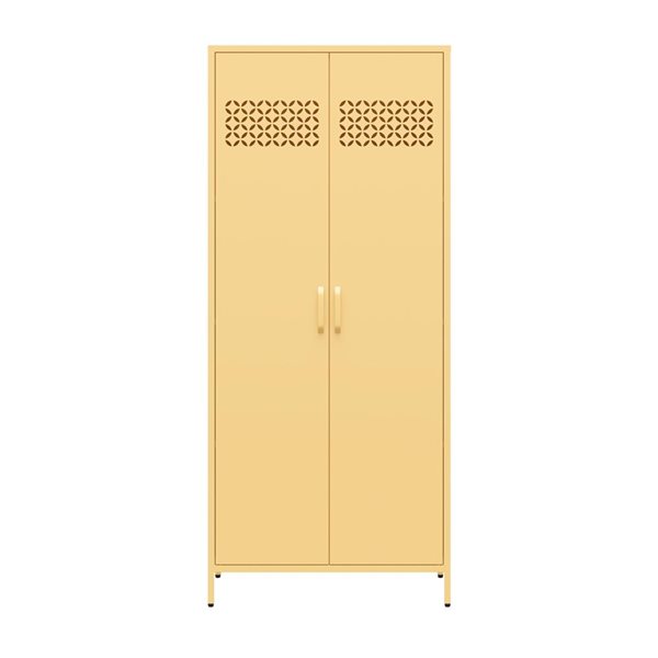 Mr. Kate Annie 15.75-in D x 72.83-in H x 31.5-in W Tall Sunny Yellow Metal 2 Door Cabinet