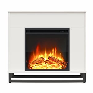 Ameriwood Home Ratcliff White Electric Fireplace Mantel