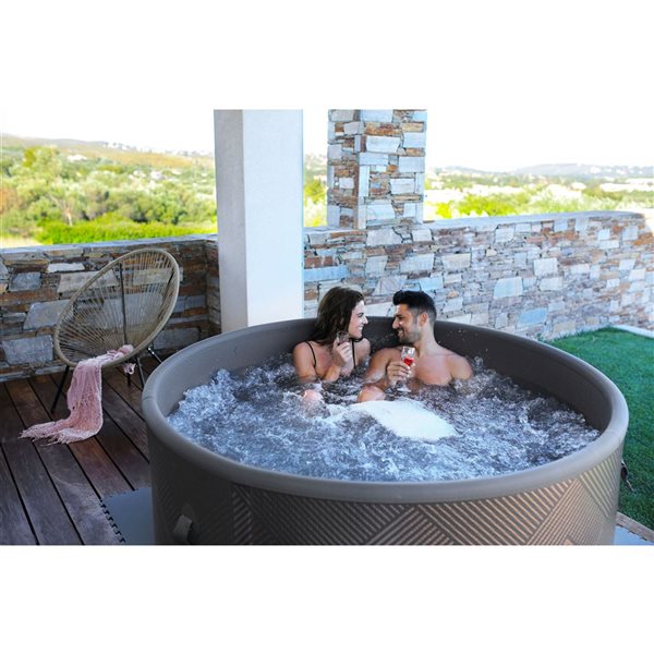 MSpa Frame Series Mono 6-Person Round Inflatable Hot Tub with UVC/Ozone Sanitization and Air Bubble System