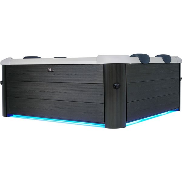 MSpa Frame Series Oslo 6-Person Square Hot Tub with UVC/Ozone Sanitizatoin and Hydromassage Jet - Wi-Fi Enabled