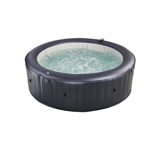 MSpa Muse Series Carlton 4-Person Round Auto Inflatable Hot Tub with UVC/Ozone Sanitization and Hydromassage Jets