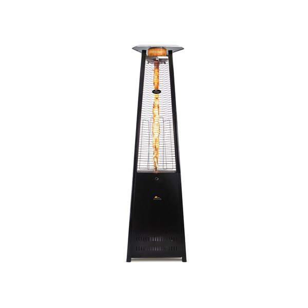 Paragon-Outdoor Vesta 42000-BTU Hammered Black Steel Floorstanding Liquid propane Flame Tower Patio Heater - 92.5-in