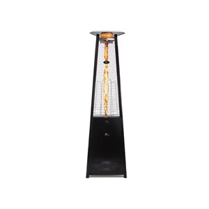 Paragon-Outdoor Vesta 42000-BTU Hammered Black Steel Floorstanding Liquid propane Flame Tower Patio Heater - 92.5-in