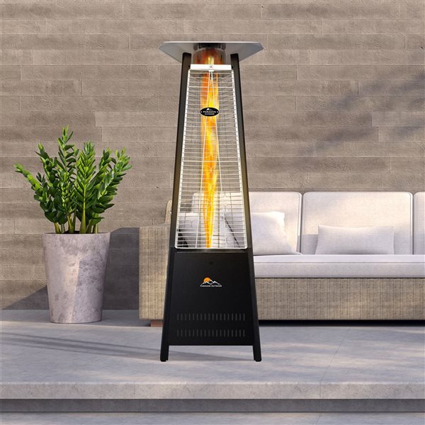 Paragon-Outdoor Inferno 42000-BTU Hammered Black Steel Floorstanding Liquid propane Flame Tower Patio Heater - 72.5-in