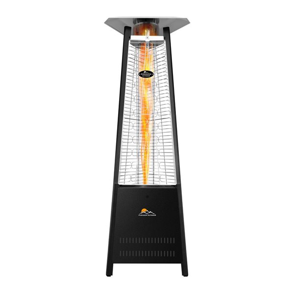 Paragon-Outdoor Inferno 42000-BTU Hammered Black Steel Floorstanding Liquid propane Flame Tower Patio Heater - 72.5-in