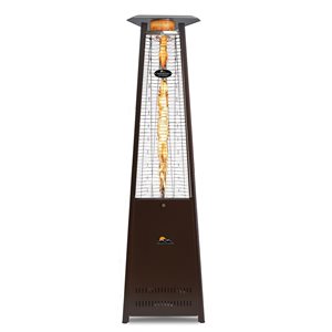 Paragon-Outdoor Vesta 42000-BTU Hammered Bronze Steel Floorstanding Liquid propane Flame Tower Patio Heater - 92.5-in