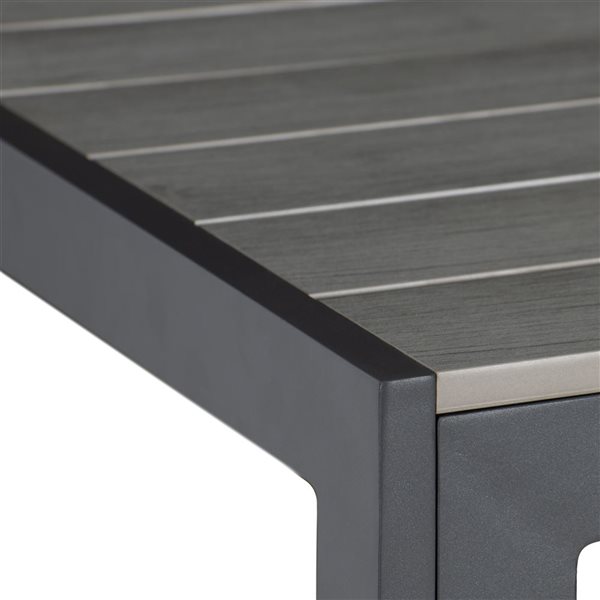 CorLiving Gallant 59-in x 31.5-in Grey Aluminum Outdoor Dining Table