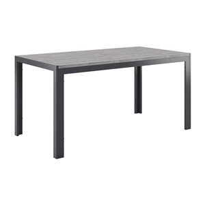 Table à repas d'extérieur Gallant de CorLiving en aluminium gris, 59 po x 31,5 po