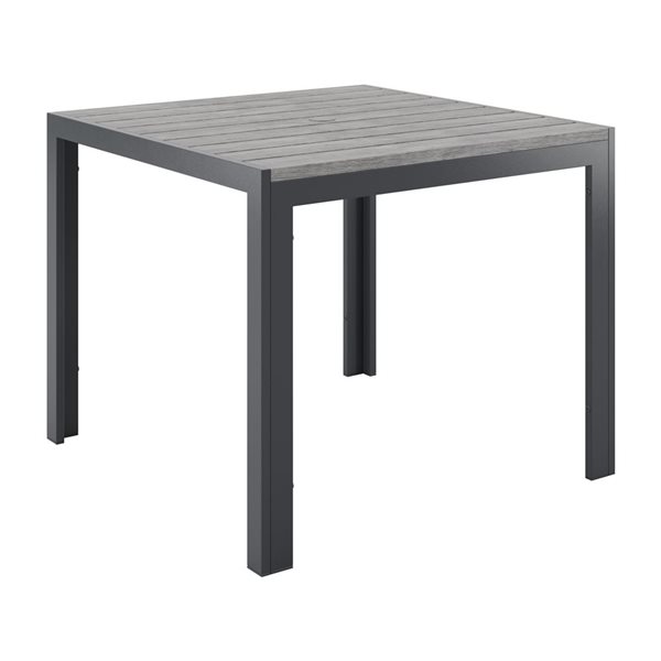 CorLiving Gallant Grey Aluminum 5-Piece Outdoor Dining Set with Square Table