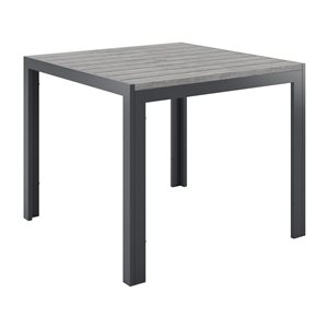 Table à repas d'extérieur Gallant de CorLiving en aluminium gris, 35,5 po x 35,5 po
