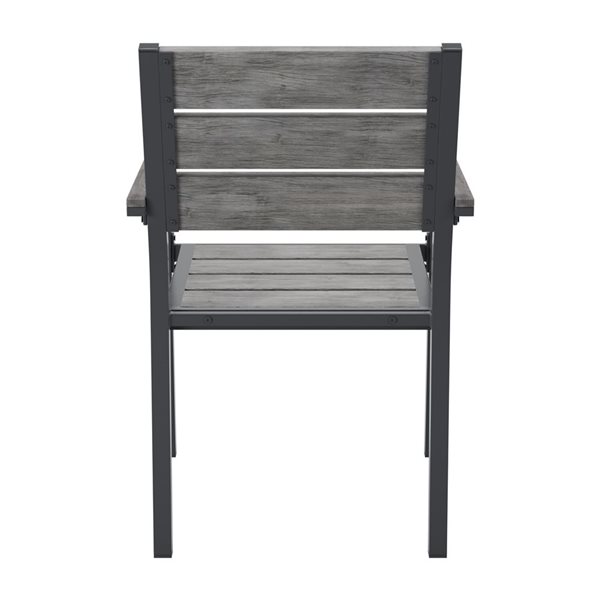 CorLiving Gallant Set of 2 Grey Aluminum Frame Patio Dining Chairs