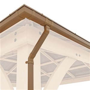 Yardistry Meridian 151-in L Brown PVC Gazebo Rain Gutter Kit