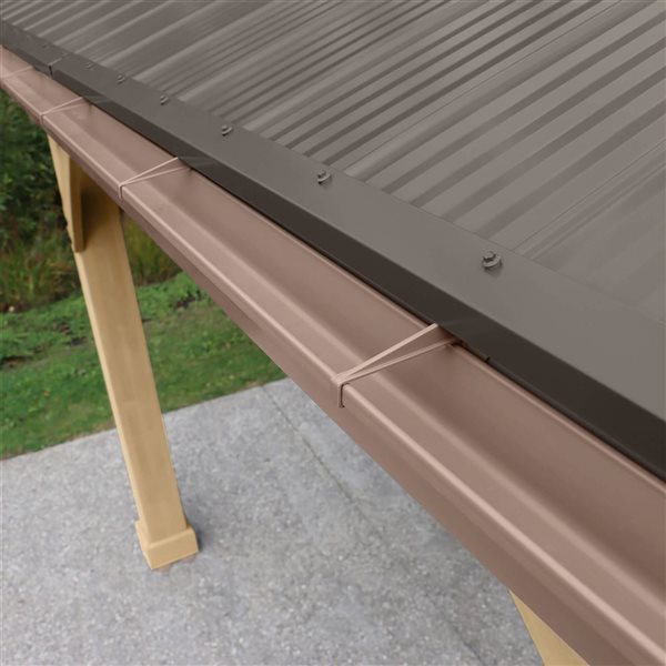 Yardistry Meridian 249-in L Brown PVC Gazebo Rain Gutter Kit