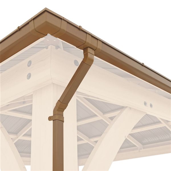 Yardistry Meridian 249-in L Brown PVC Gazebo Rain Gutter Kit