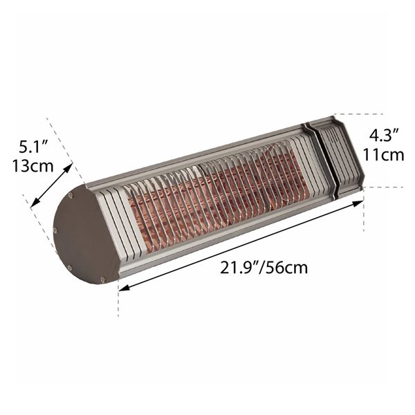 Paramount Smart 21.9-in 1500 BTU Gunmetal Grey Electric Patio Heater