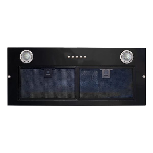 Turin Elite 70 28-in 600 CFM Black Built-In Range Hood