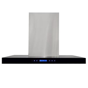 Turin Indy 30-in 1000 CFM Stainless Steel and Black Wall Mounted Range Hood