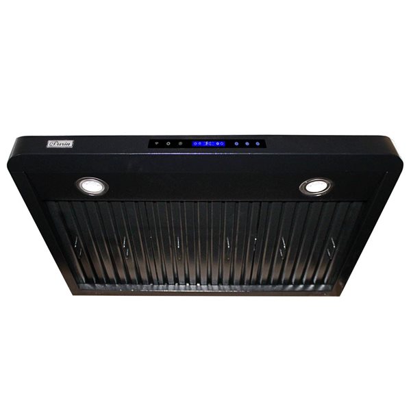 Turin Strada 30-in 900 CFM Black Undercabinet Range Hood