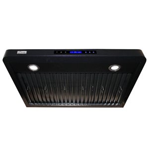 Turin Strada 30-in 900 CFM Black Undercabinet Range Hood