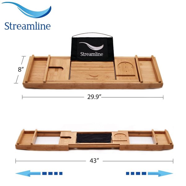 Streamline 59-in Glossy White Acrylic Oval Freestanding Bathtub w/ Brushed Gold Center Drain and Tray