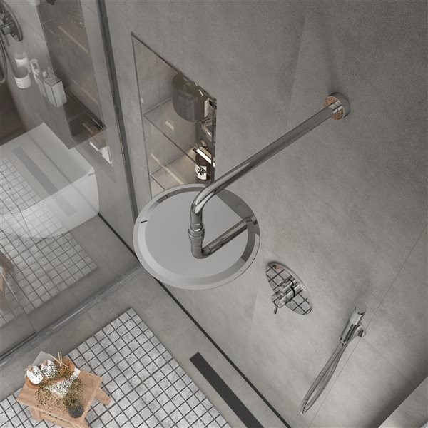 Clihome 10-in 2-Function Wall Mount Chrome Round Shower Set