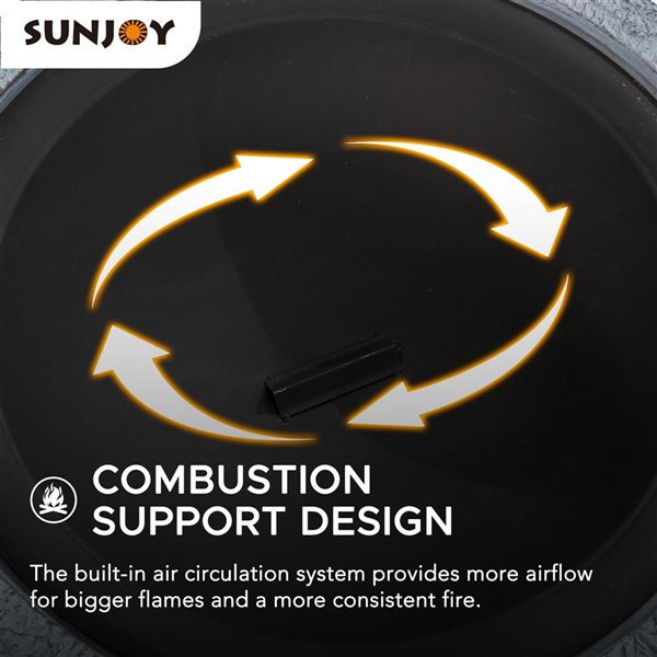 Sunjoy 26-in dia Misty Blue Clay Round Wood-Bruning Outdoor Fire Pit