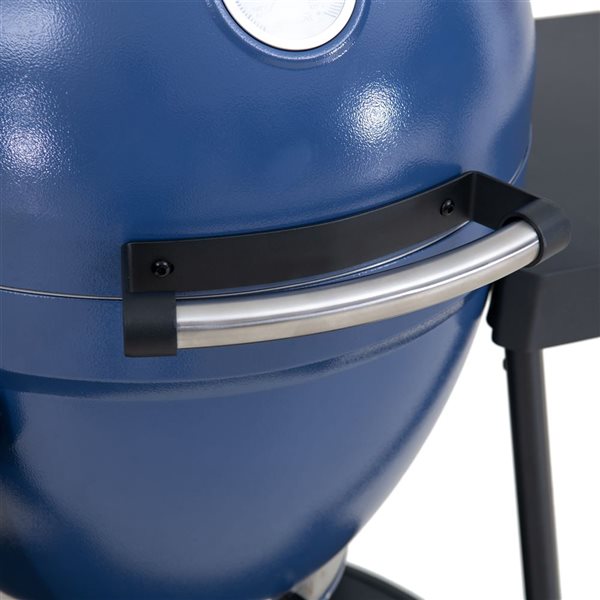 Sunjoy 20-in Navy Blue Egg-Shaped Outdoor Charcoal Grill with Pizza Stone