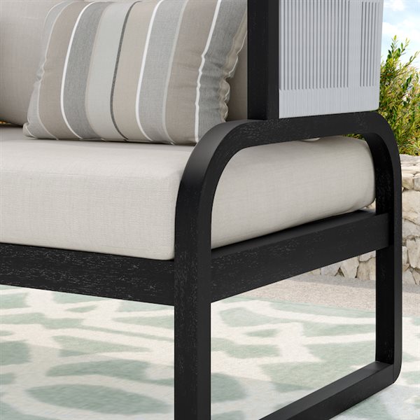 Sirio Mandevilla 4-piece Wood Conversation Set - Off-White