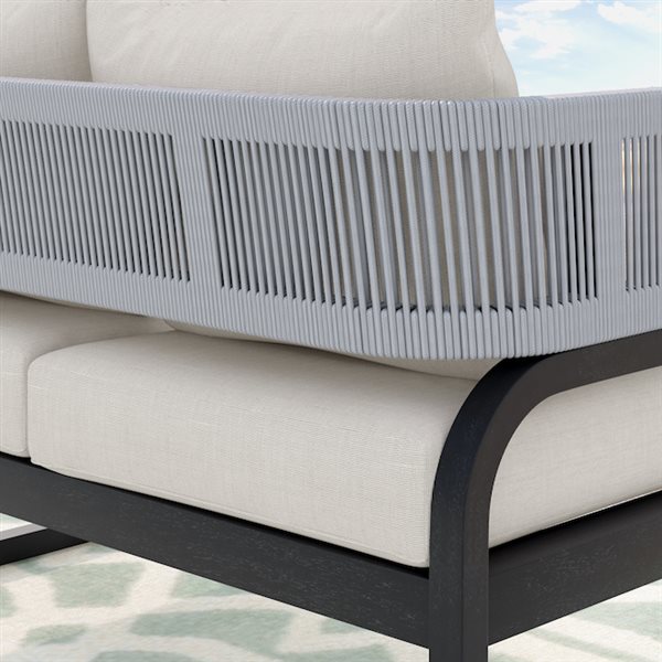 Sirio Mandevilla 4-piece Wood Conversation Set - Off-White