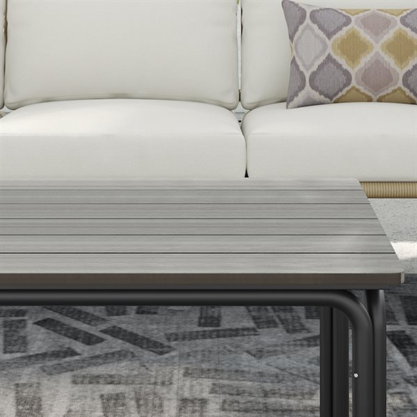 Sirio Hibiscus 4-piece Metal Conversation Set - Off-White Cushions