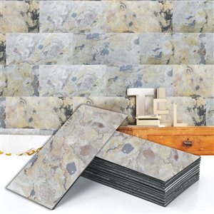 Dundee Deco Falkirk Johnstone Spring Autumnus 2 x 1-ft Peel & Stick Stone Veneer Wall Panel - 1-Pack