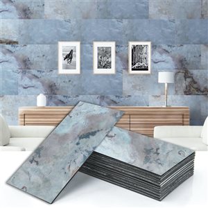 Dundee Deco Falkirk Johnstone Ivory Autumnus 2 x 1-ft Peel & Stick Stone Veneer Wall Panels - 5-Pack