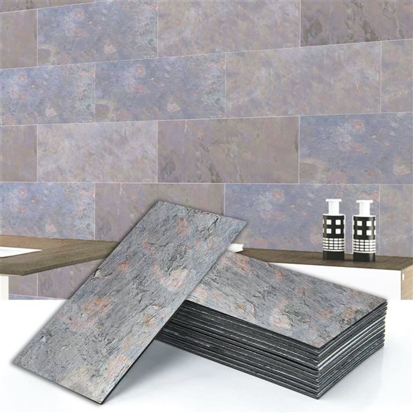 Dundee Deco Falkirk Johnstone Indian Glory 2 x 1-ft Peel & Stick Stone Veneer Wall Panels - 5-Pack