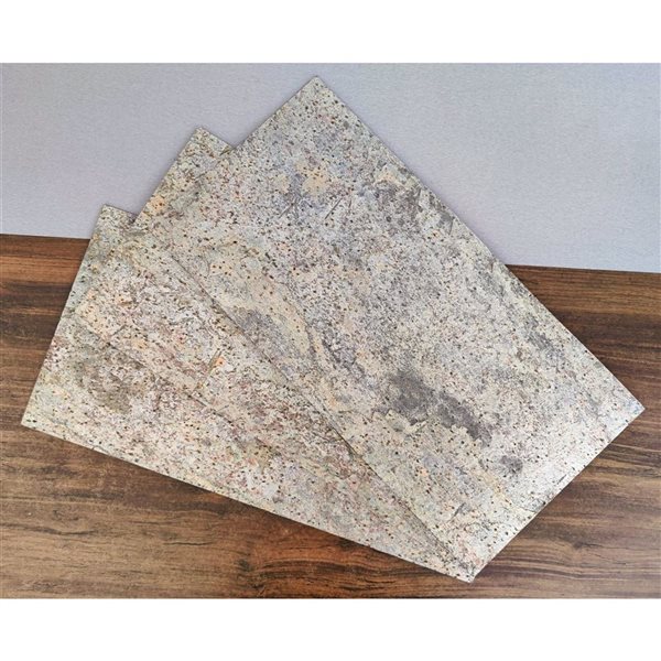 Dundee Deco Falkirk Johnstone Rustic Zinc 2 x 1-ft Peel & Stick Stone Veneer Wall Panels - 10-Pack