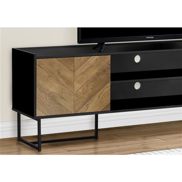 Monarch Specialties 72-in Black Modern TV Stand