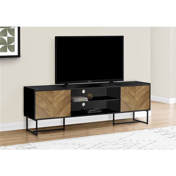 Monarch Specialties 72-in Black Modern TV Stand