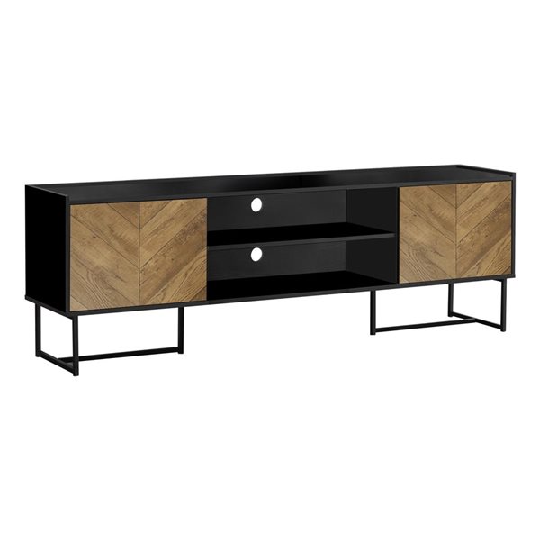 Monarch Specialties 72-in Black Modern TV Stand