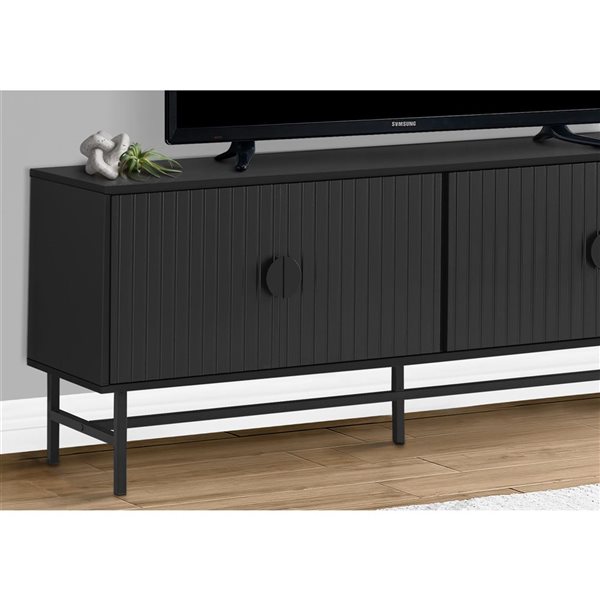 Monarch Specialties 60-in Black Modern TV Stand