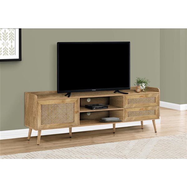 Monarch Specialties 72-in Walnut Transitional TV Stand