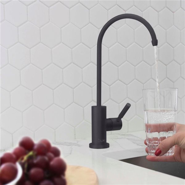 Robinet de cuisine à bec rétractable Stylish noir mat avec robinet d'eau