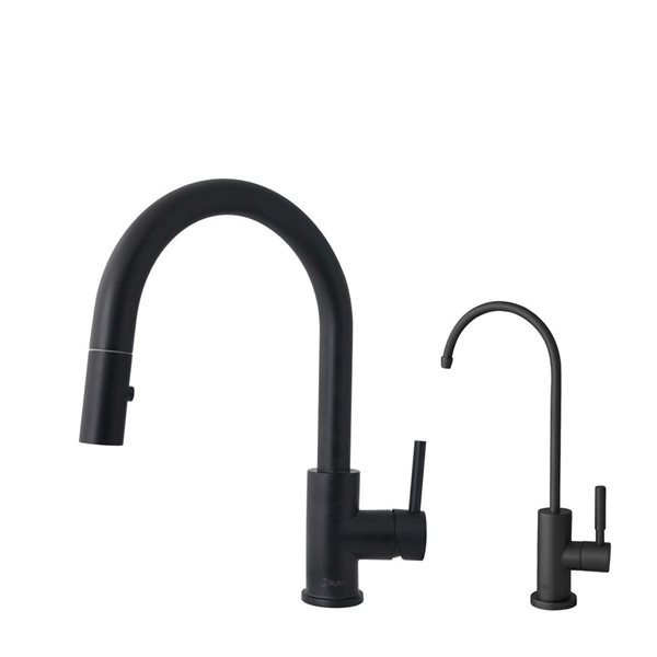 Stylish Matte Black Pull Down Kitchen Faucet with Water Tap