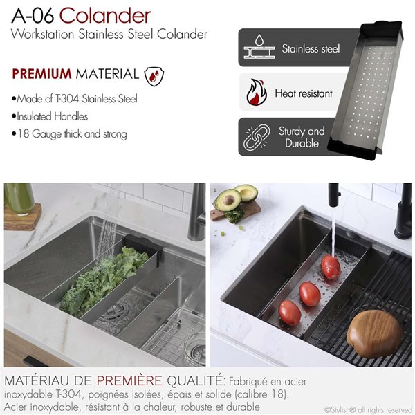 Stylish Stainless Steel Workstation Colander