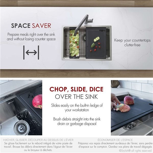 Planche à découper Stylish A-917 résine noire
