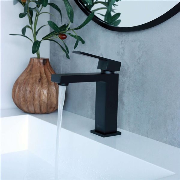 Stylish Single Handle 6 1/2-in Matte Black Bathroom Faucet