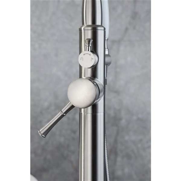 Flynama Brushed Nickel 2 Handle Floor Mounted Tub Faucet