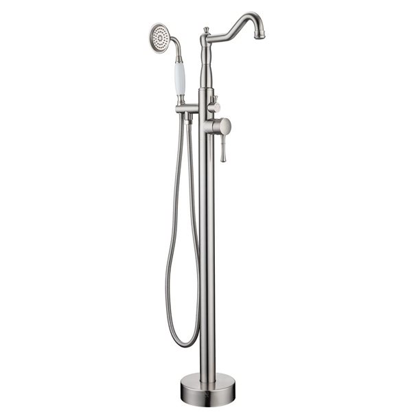 Flynama Brushed Nickel 2 Handle Floor Mounted Tub Faucet