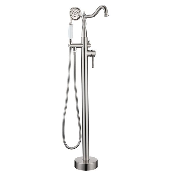 Flynama Brushed Nickel 2 Handle Floor Mounted Tub Faucet