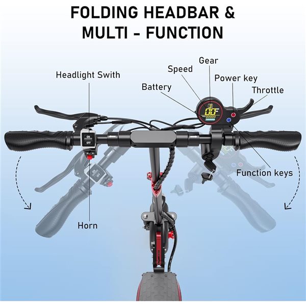 EVERCROSS H5 10-in Solid Tires Foldable Electric Scooter with Seat for Adults 800 W Motor - Up to 45-km/h and 40-km Range