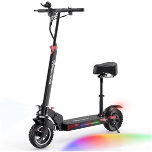 EVERCROSS H5 10-in Solid Tires Foldable Electric Scooter with Seat for Adults 800 W Motor - Up to 45-km/h and 40-km Range
